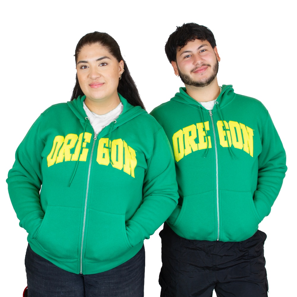 Arched Oregon, Zoozatz, Green, Full Zip, Polyester Blend, Men, Unisex, Fleece, Double Felt, Hoodie, Sweatshirt, 941152